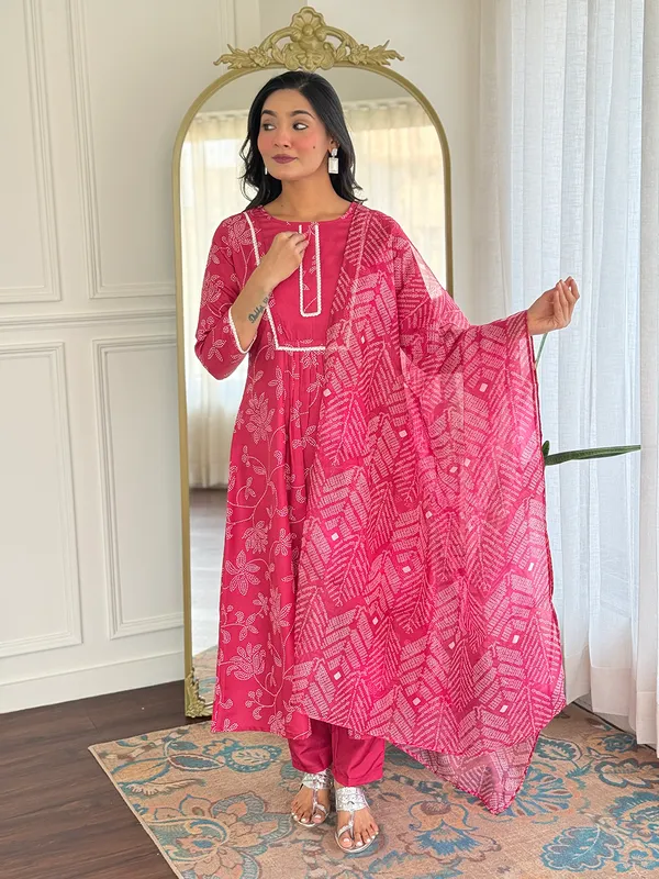 Pink_Print_Anarkali_Kurta_Set_With_Dupatta