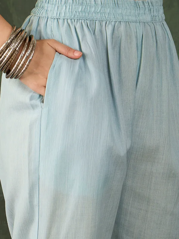 Sky_BlueEthnic_Cotton_Palazzo_Pants_With_Lace_Border