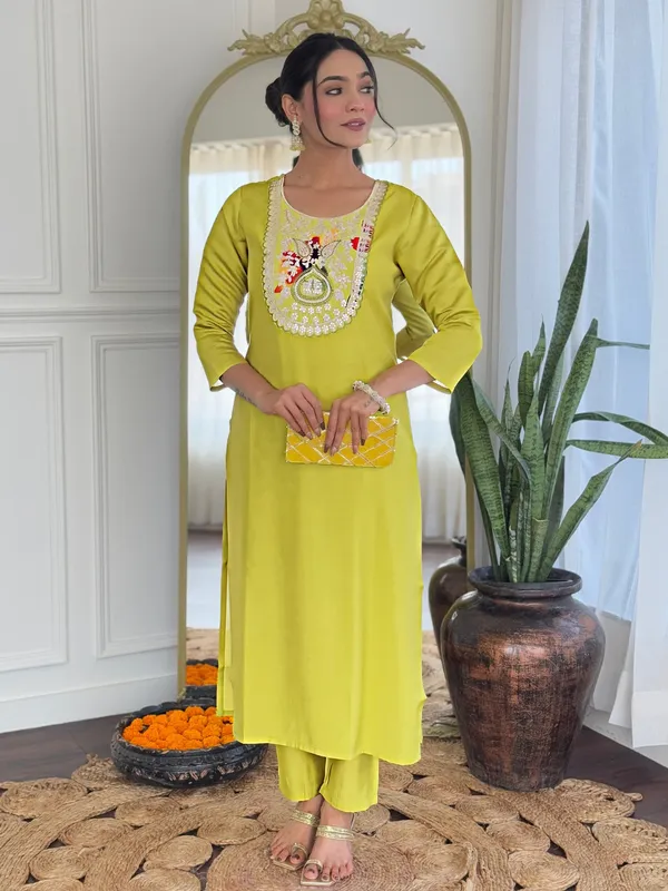 Yellow_Embroidered_Kurta_Set_with_Floral_Dupatta
