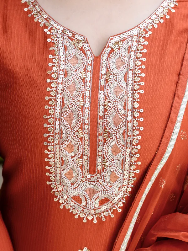 Rust_Dupatta_with_Golden_Border