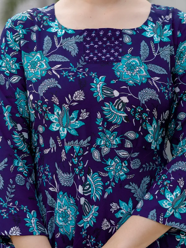 Blue_Floral_Printed_Kurta_Set_with_Dupatta
