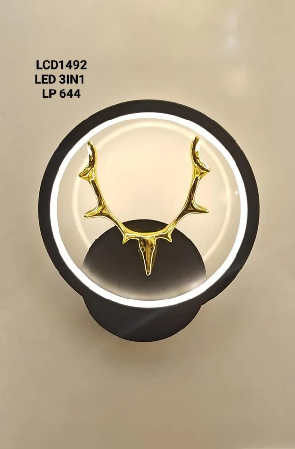 LED_Ring_Wall_Lamp_with_Decorative_Gold_Antler_Design
