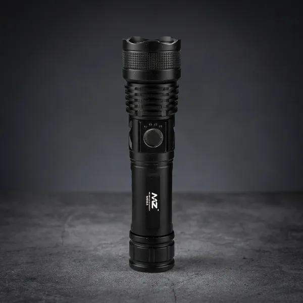 MZ_M983_Metal_Flashlight_with_Telescopic_Zoom,_Type-C_Charging_&_120_Mins_Runtime_-_Available_in_Black_&_Silver
