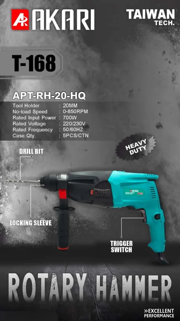 AKARI_T-168_Heavy_Duty_Rotary_Hammer_Drill_-_20mm,_700W,_APT-RH-20-HQ