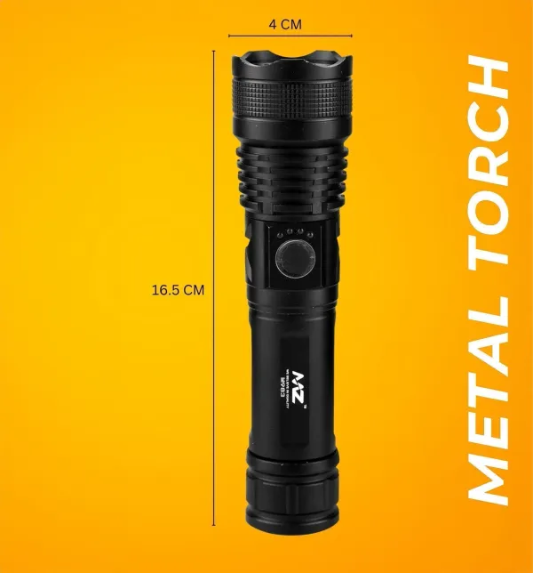 MZ_M983_Metal_Flashlight_with_Telescopic_Zoom,_Type-C_Charging_&_120_Mins_Runtime_-_Available_in_Black_&_Silver