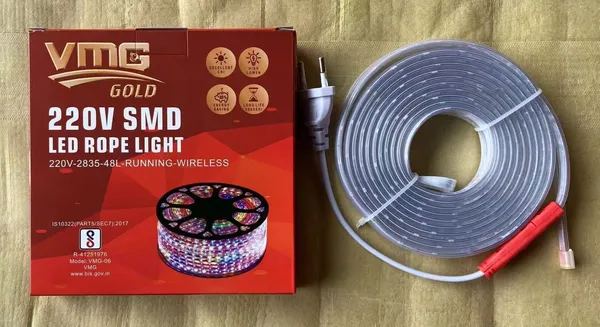 VMC_Gold_220V_SMD_LED_Rope_Light_with_Wireless_Remote_-_2835_Chip,_48_LEDs/Meter,_Running_Effect