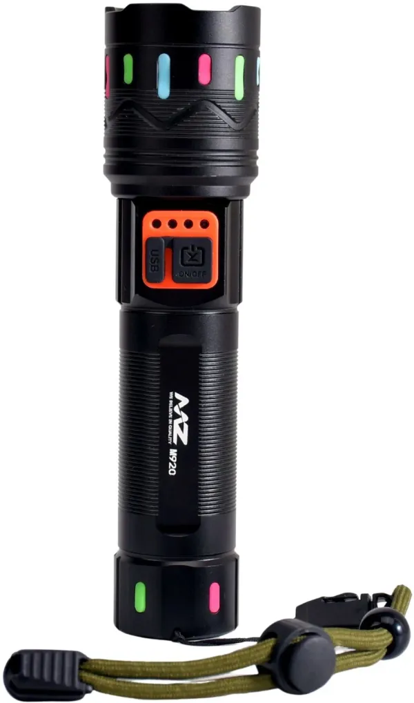 MZ_M920_Metal_Flashlight_-_150W_DSM,_180_Mins_Operating_Time,_Telescopic_Zoom,_Type-C_Charger