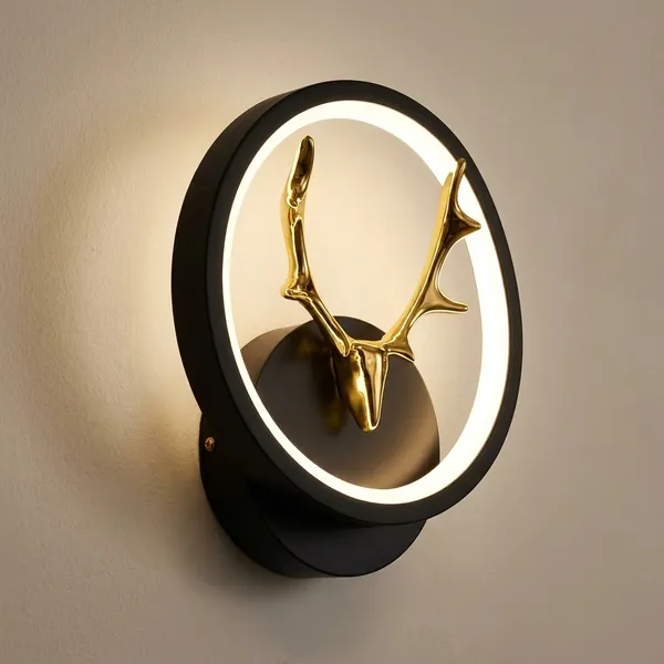 LED_Ring_Wall_Lamp_with_Decorative_Gold_Antler_Design