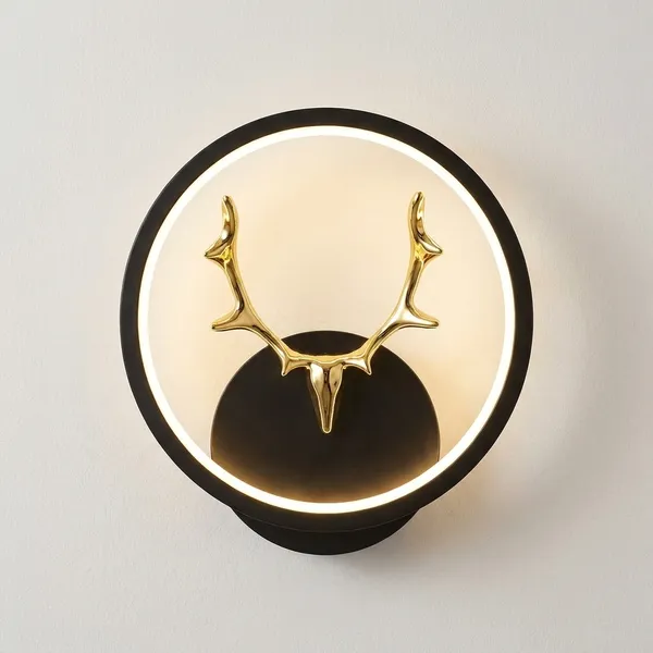 LED_Ring_Wall_Lamp_with_Decorative_Gold_Antler_Design