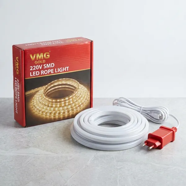 VMC_Gold_220V_SMD_LED_Rope_Light_with_Wireless_Remote_-_2835_Chip,_48_LEDs/Meter,_Running_Effect