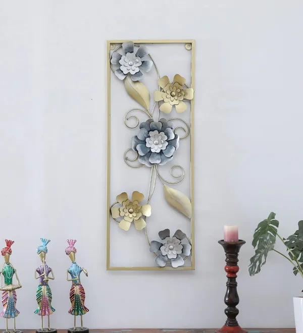Metal_Floral_Wall_Art_Panel_-_Decorative_Frame_With_3D_Flowers