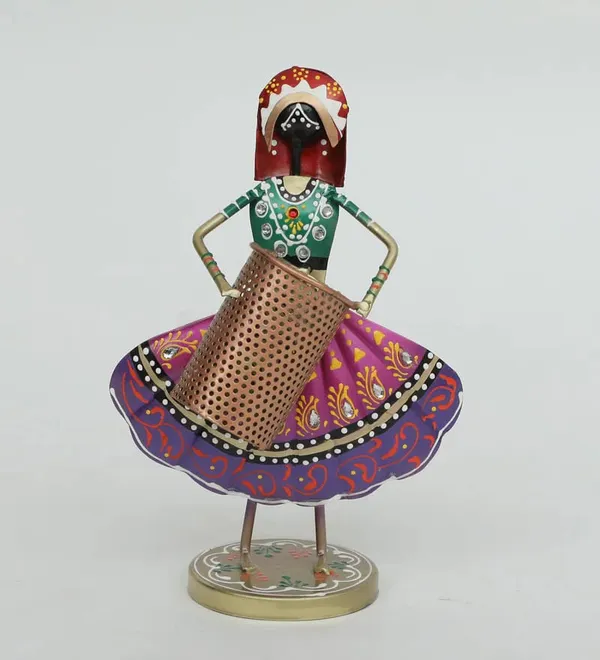 Handcrafted_Metal_Dancing_Lady_Pen_Stand_-_Decorative_Desk_Organizer