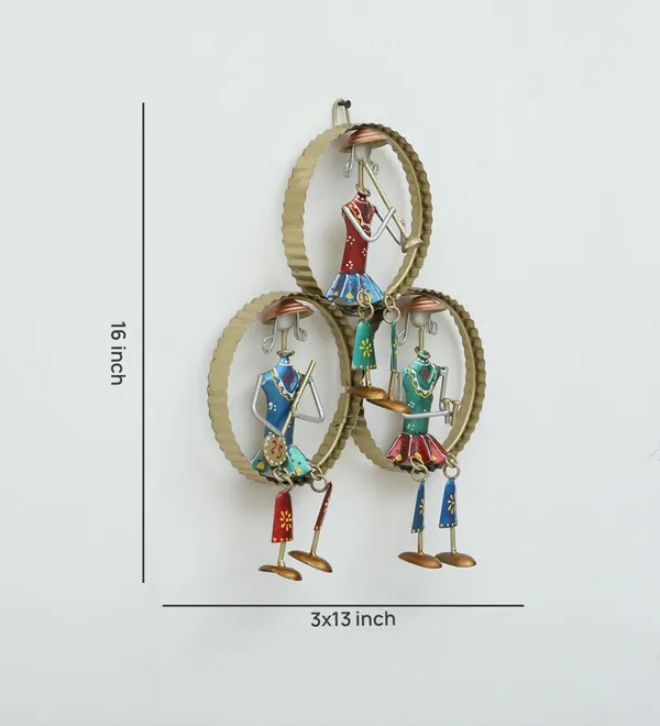 Handcrafted_Tribal_Musician_Wall_Hanging_Set_-_5_Colorful_Metal_Figures_In_Circular_Frames