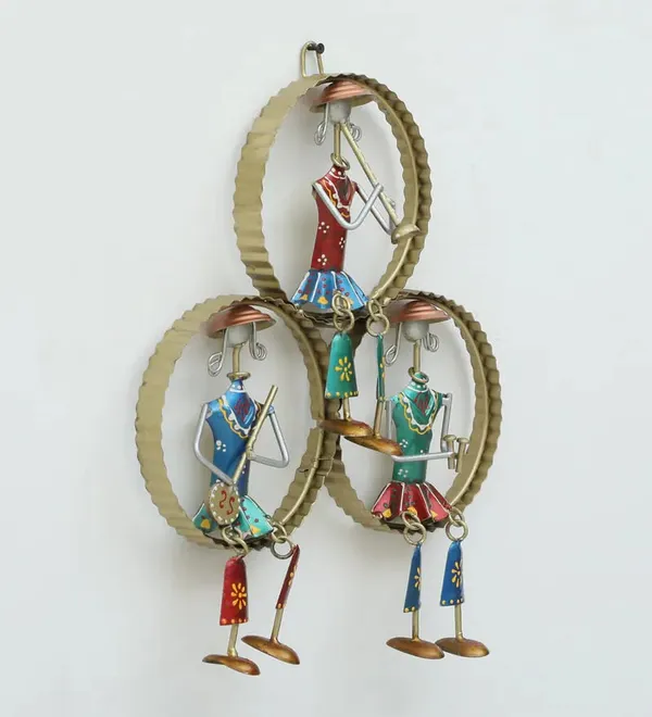 Handcrafted_Tribal_Musician_Wall_Hanging_Set_-_5_Colorful_Metal_Figures_In_Circular_Frames