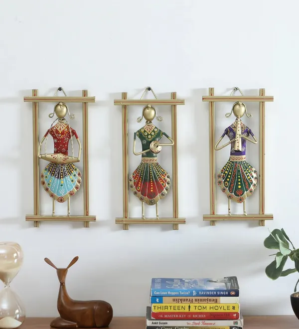 Set_Of_3_Decorative_Handcrafted_Metal_Musician_Wall_Hangings_With_Wooden_Frame