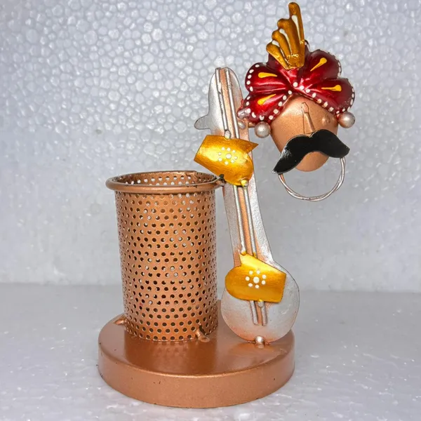 Decorative_Rajasthani_Man_Pen_Holder_With_Copper_Finish
