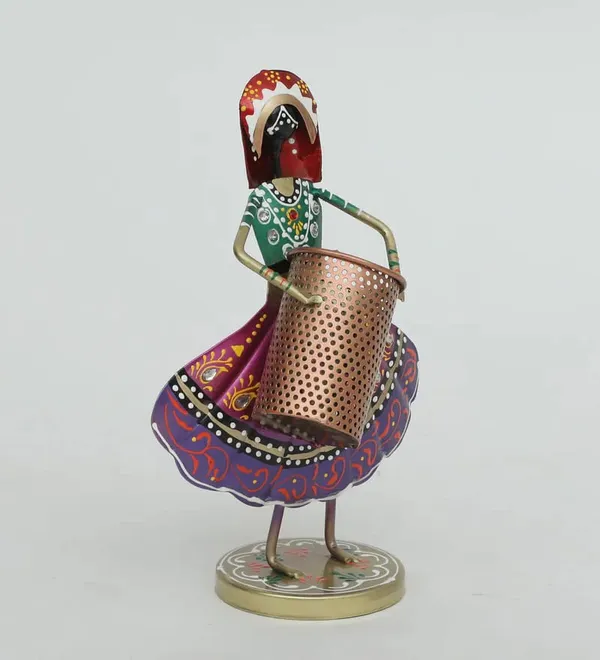 Handcrafted_Metal_Dancing_Lady_Pen_Stand_-_Decorative_Desk_Organizer