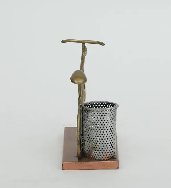 Vintage_Brass_Bicycle_Pen_Stand_With_Metal_Holder