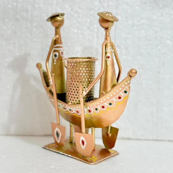 Decorative_Brass_Boat_Pen_Stand_With_Two_Figurines