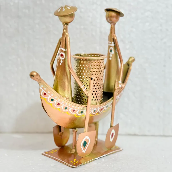 Decorative_Brass_Boat_Pen_Stand_With_Two_Figurines