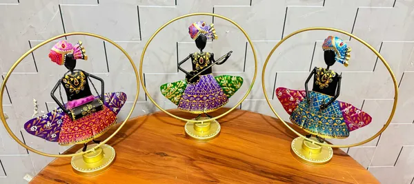 Handcrafted_Wire_Figurines_With_Colorful_Flared_Skirts_-_Set_Of_3