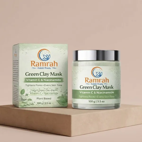 Green_Clay_Face_Face_Mask_Pore_Refining_Oil_Control_French_Green_Clay_Kaolin_Clay_Vitamin_C_Niacinamide_Neem_Centella_Asiatica_Skin_Brightening_Detox_Care_100_G