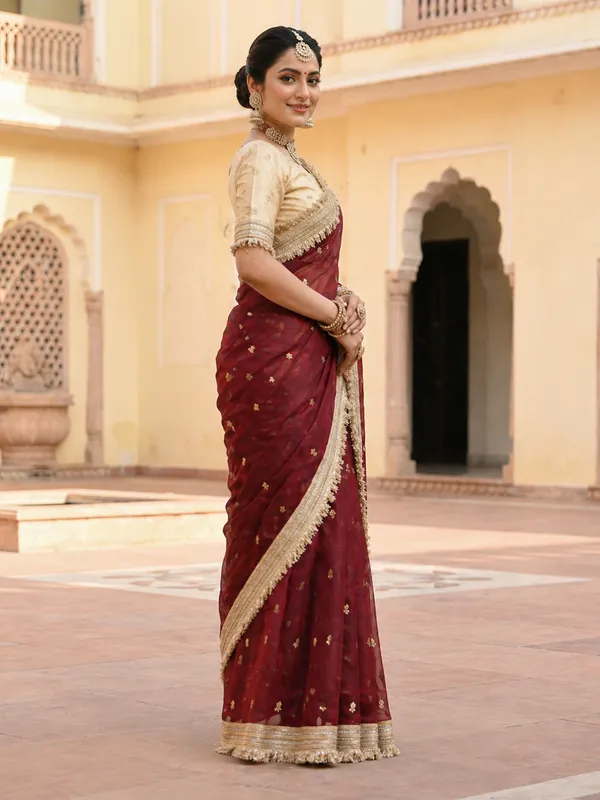 Fandy_sattin_Fabric_With_Beautiful_Sequence__butti__all_over__Saree_With_Rich_elegant_lace_on_either_sid