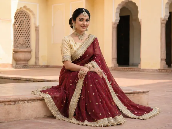 Fandy_sattin_Fabric_With_Beautiful_Sequence__butti__all_over__Saree_With_Rich_elegant_lace_on_either_sid
