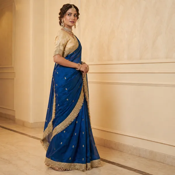 Fandy_sattin_Fabric_With_Beautiful_Sequence__butti__all_over__Saree_With_Rich_elegant_lace_on_either_side
