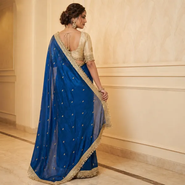 Fandy_sattin_Fabric_With_Beautiful_Sequence__butti__all_over__Saree_With_Rich_elegant_lace_on_either_side