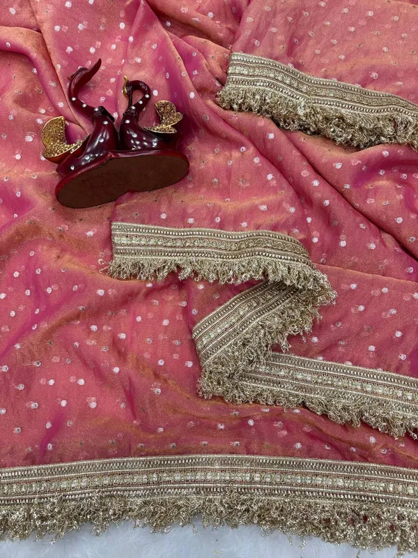 N*C_Moss__Fabric_With_Beautiful__Jari_butti__all_over__Saree_With_Rich_elegant_lace_on_either_side