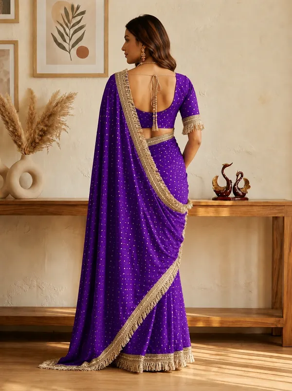 N*C_Moss__Fabric_With_Beautiful__Jari_butti__all_over__Saree_With_Rich_elegant_lace_on_either_side