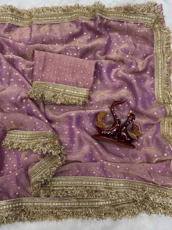 N*C_Moss__Fabric_With_Beautiful__Jari_butti__all_over__Saree_With_Rich_elegant_lace_on_either_side