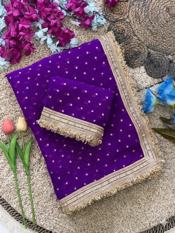 N*C_Moss__Fabric_With_Beautiful__Jari_butti__all_over__Saree_With_Rich_elegant_lace_on_either_side