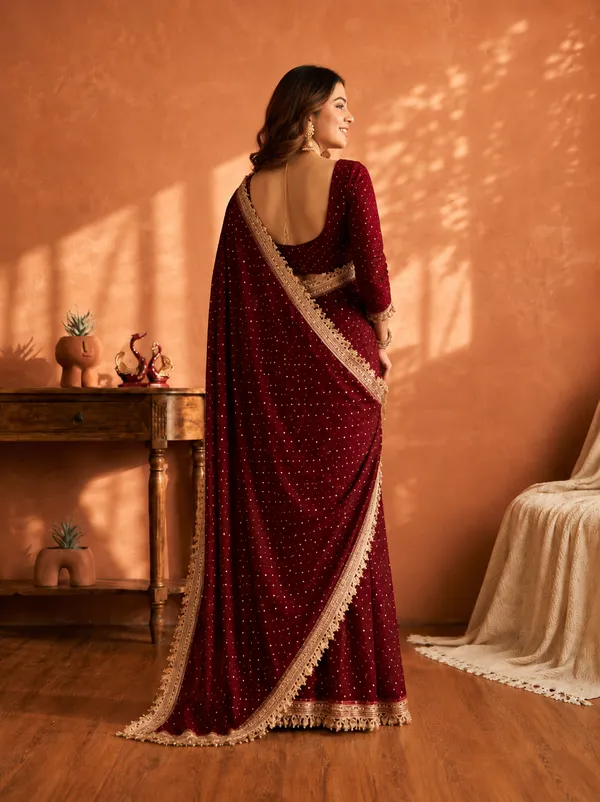 N*C_Moss__Fabric_With_Beautiful__Jari_butti__all_over__Saree_With_Rich_elegant_lace_on_elegant_lace_on_either_side