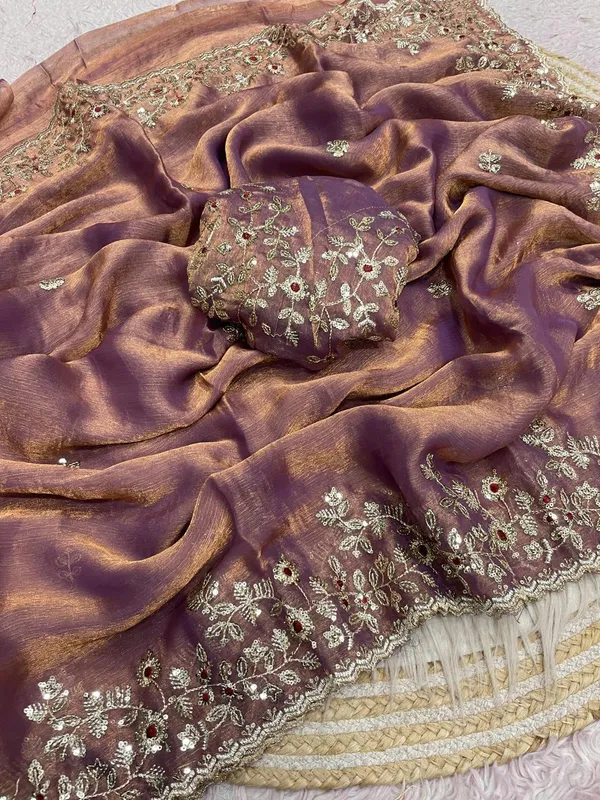Brown_And_Lavender_Pure_Fandy_Chiffon_Sarees_With_Amazing_3_Mm_C_Pallu_Sequence_Work