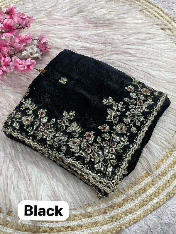 Black_Pure_Fandy_Chiffon_Sarees_With_Amazing_3_Mm_C_Pallu_Sequence_Work_With_Cut__Work_Border