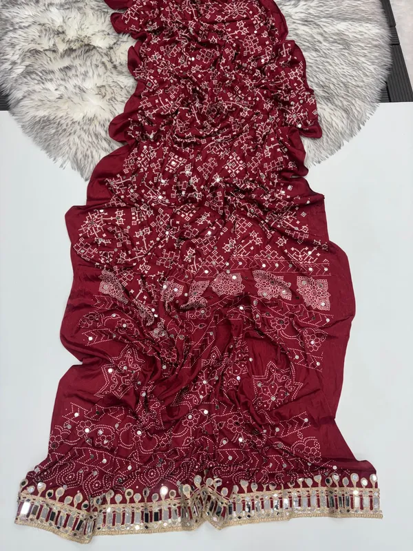 Pure_Satin_silk_saree_with_Unique_printed_Sarees_With_designer_Real_Mirror_Work_Saree