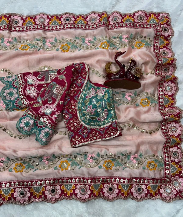 Pure_Soft_Rangoli_Silk_Fabric__With_Beautiful_Sequance_and_dori_Embroidery_Work_with_Real_Mirror