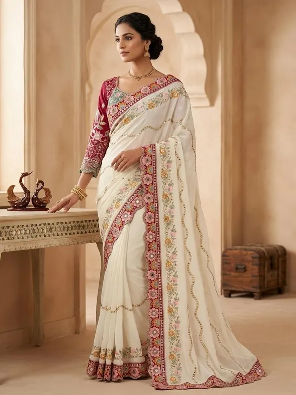 Pure_Soft_Rangoli_Silk_Fabric__With_Beautiful_Sequance_and_dori_Embroidery_Work_with_Real_Mirror