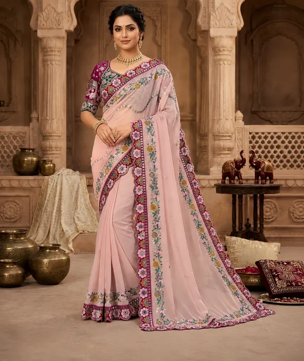 Pure_Soft_Rangoli_Silk_Fabric__With_Beautiful_Sequance_and_dori_Embroidery_Work_with_Real_Mirror