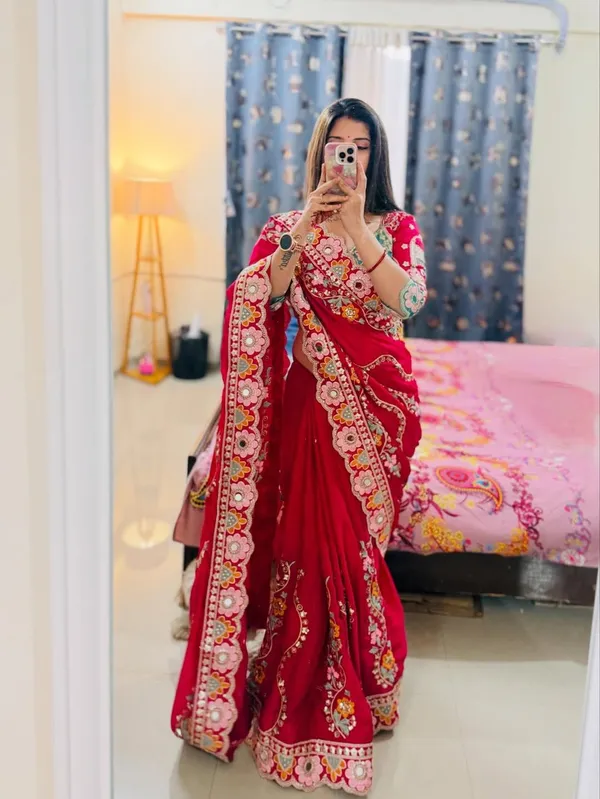 Pure_Soft_Rangoli_Silk_Fabric__With_Beautiful_Sequance_and_dori_Embroidery_Work_with_Real_Mirror