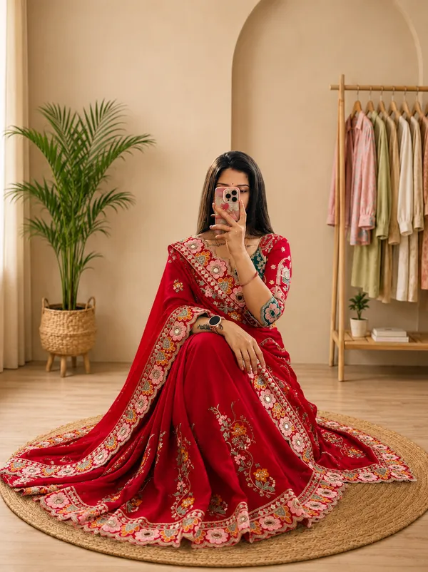 Pure_Soft_Rangoli_Silk_Fabric__With_Beautiful_Sequance_and_dori_Embroidery_Work_with_Real_Mirror