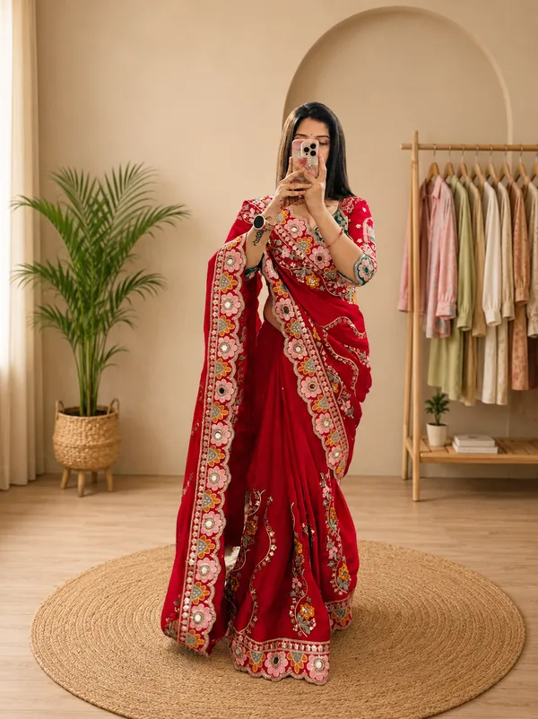 Pure_Soft_Rangoli_Silk_Fabric__With_Beautiful_Sequance_and_dori_Embroidery_Work_with_Real_Mirror