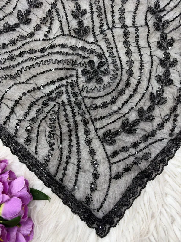 Pure__Soft_Net_With_Beautiful_Original_Tone_To_Tone_Beads_Work_with_Cut__work_border