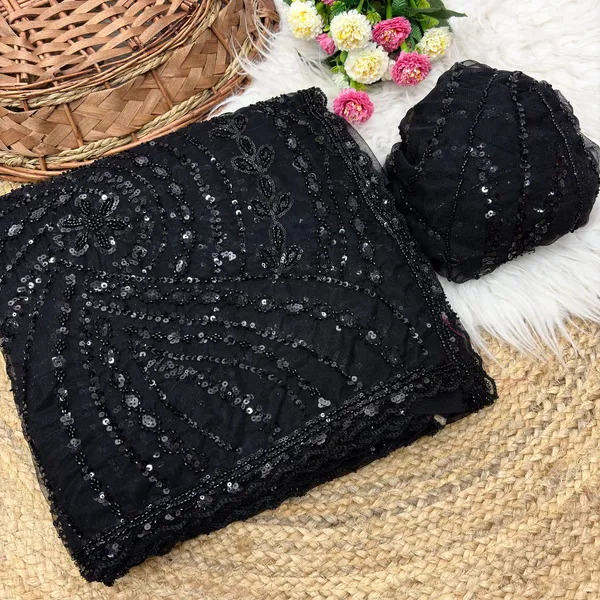 Pure__Soft_Net_With_Beautiful_Original_Tone_To_Tone_Beads_Work_with_Cut__work_border