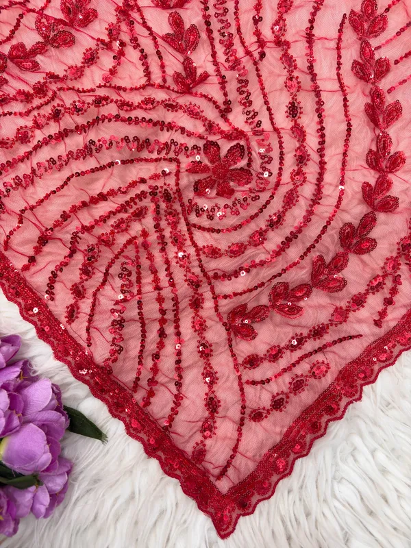 Pure__Soft_Net_With_Beautiful_Original_Tone_To_Tone_Beads_Work_with_Cut__work_border