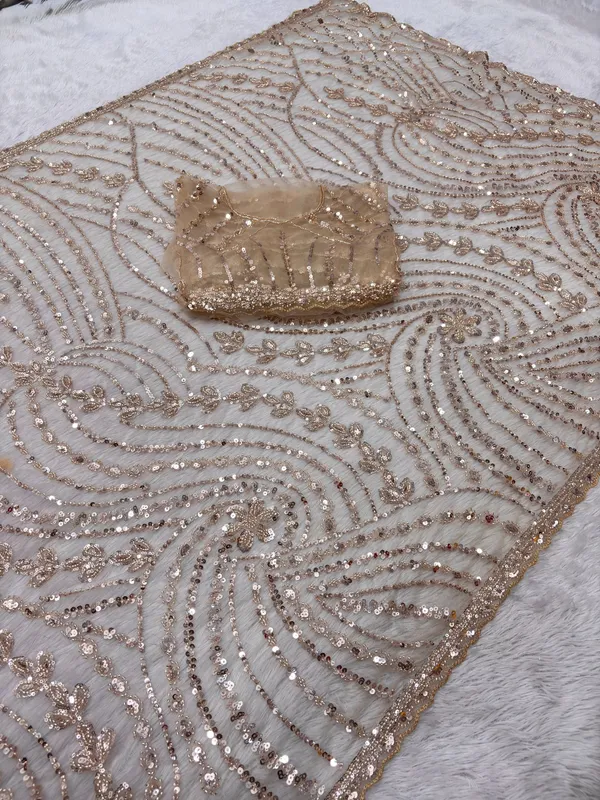 Pure__Soft_Net_With_Beautiful_Original_Tone_To_Tone_Beads_Work_with_Cut__work_border