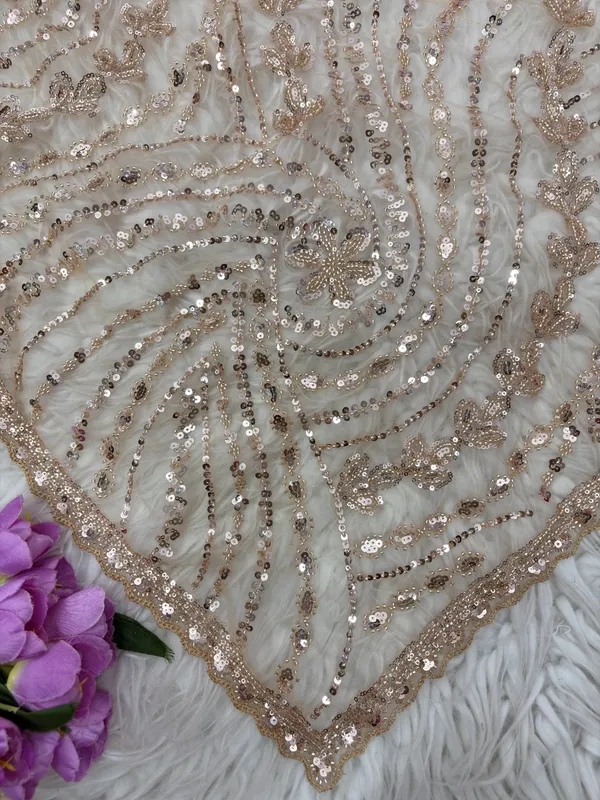 Pure__Soft_Net_With_Beautiful_Original_Tone_To_Tone_Beads_Work_with_Cut__work_border