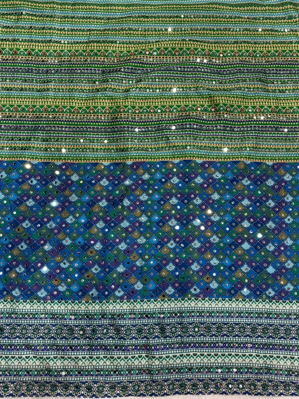 Soft_Chinnon_with_beautiful_print_and_Gold_Zari_work_and_Hand_real_mirror_work